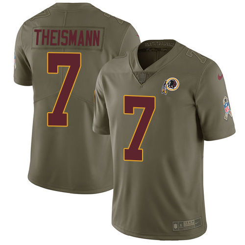 Nike Redskins #7 Joe Theismann Olive Men's Stitched NFL Limited Salute to Service Jersey